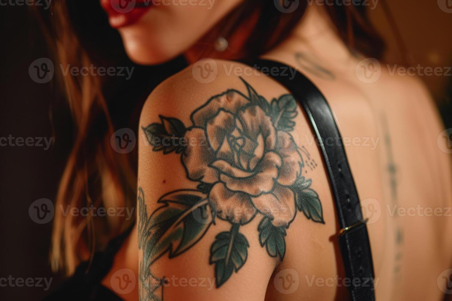 AI generated Woman with tattoo on her body photo