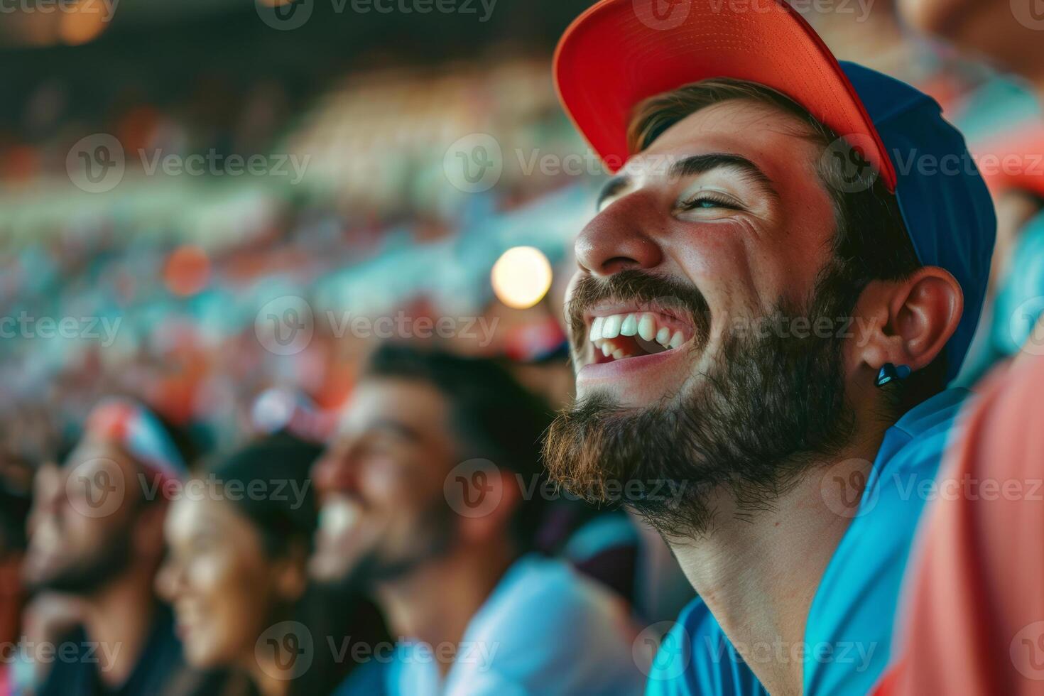 AI generated Fan at Stadium During Sporting Event photo