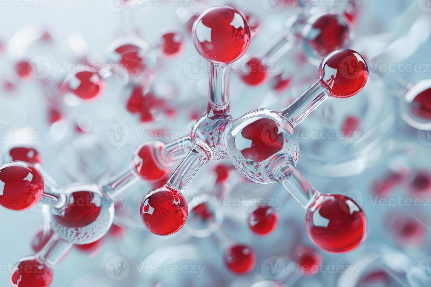 AI generated Molecular bonding model with chemical compounds on white background photo
