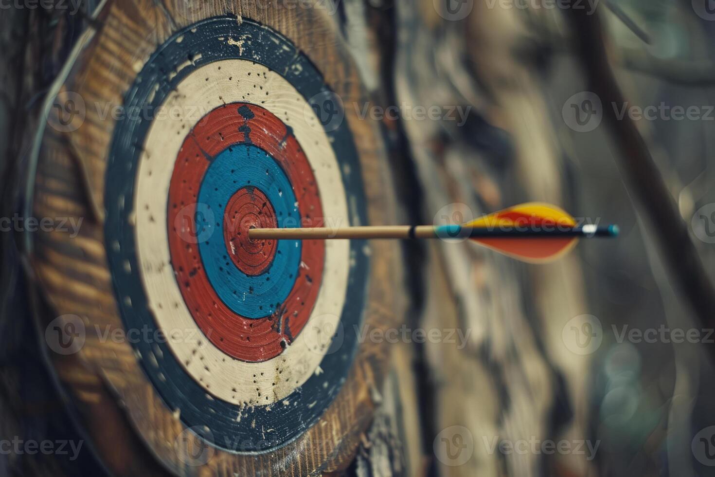AI generated Arrow hits bullseye on target photo