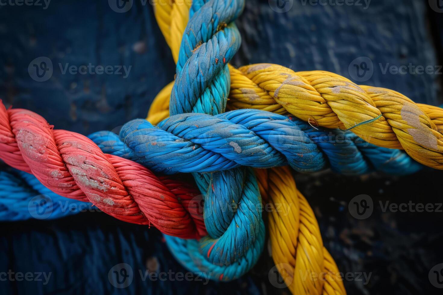 AI generated Several colored ropes tied together photo