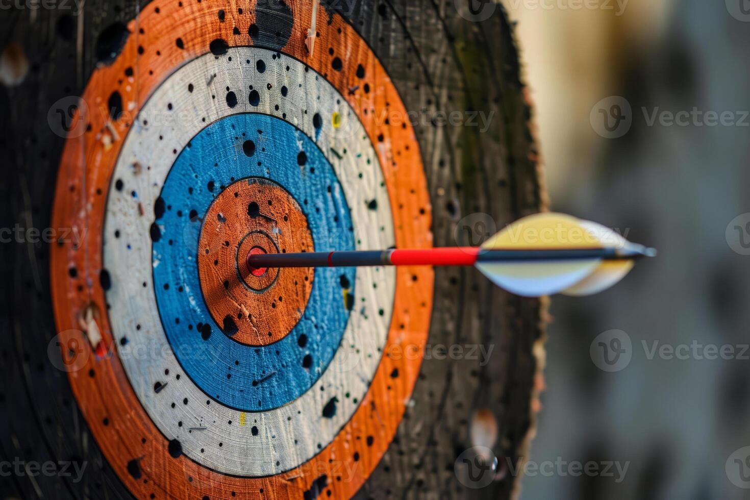 AI generated Arrow hits bullseye on target photo