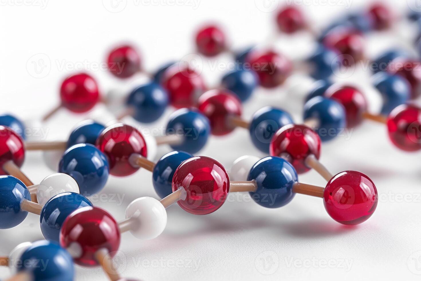 AI generated Molecular bonding model with chemical compounds on white background photo