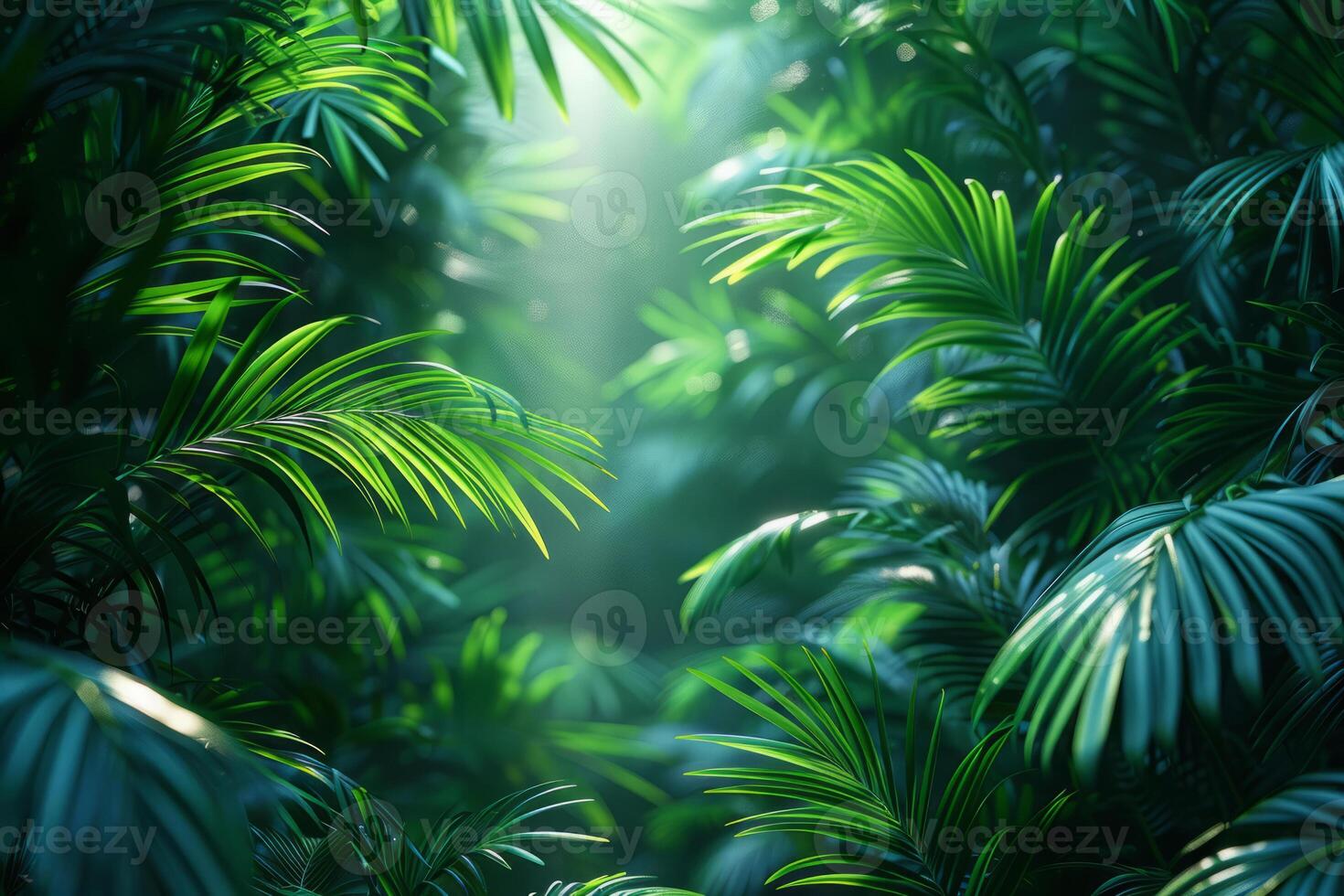 ai generado tropical exótico hojas antecedentes. selva paisaje foto