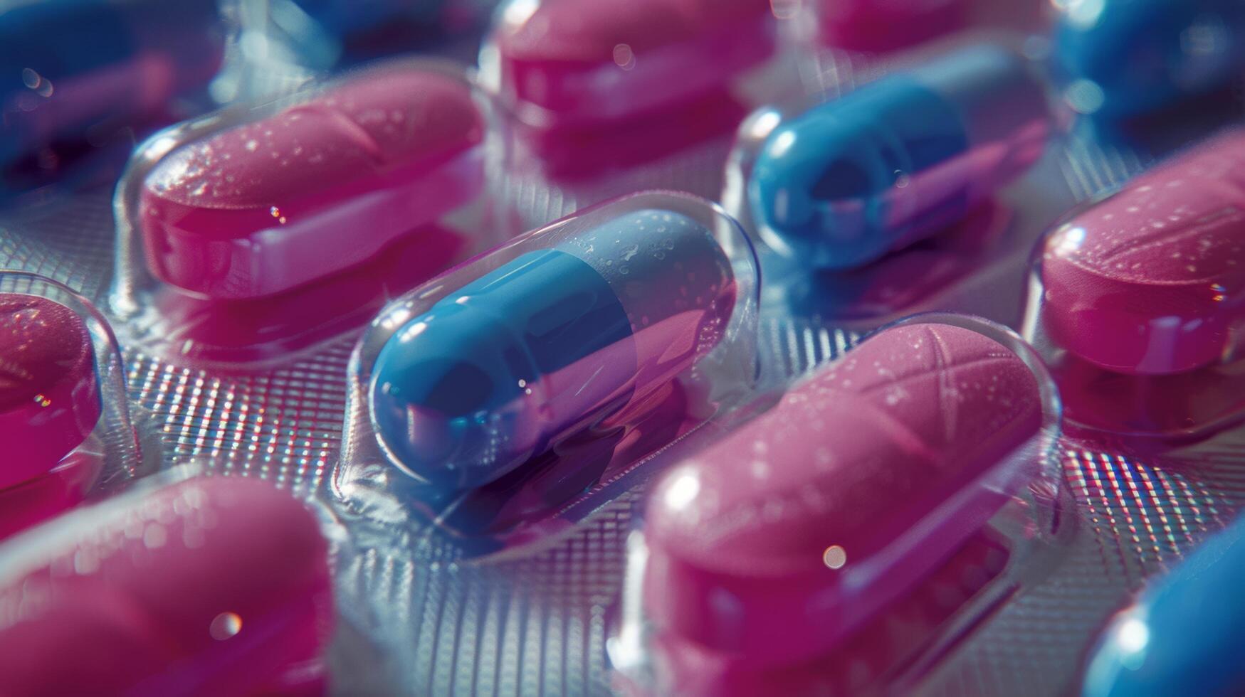 AI generated Assorted Multicolored Pills Close-Up photo