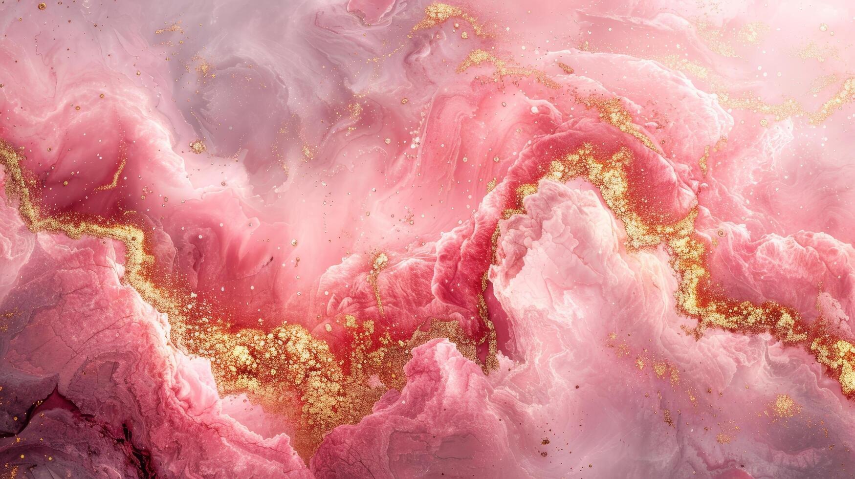 AI generated Close Up of Pink and Gold Marble photo