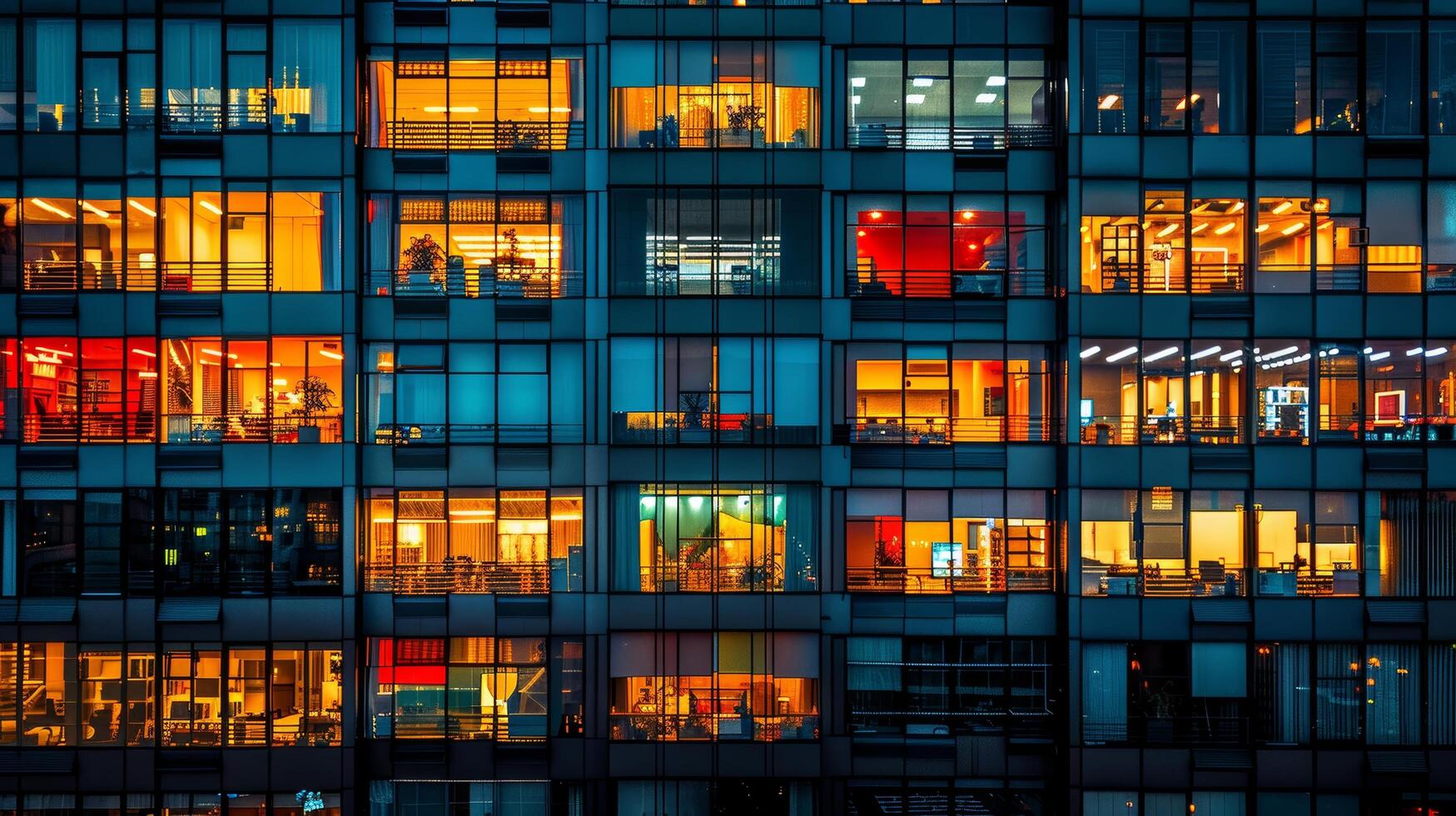 AI generated Towering Office Building With Rows of Windows photo