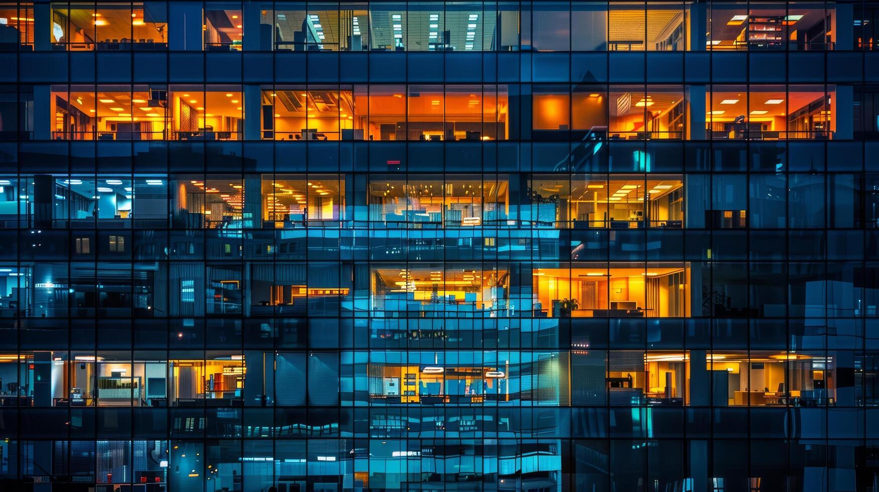 AI generated Towering Office Building With Rows of Windows photo