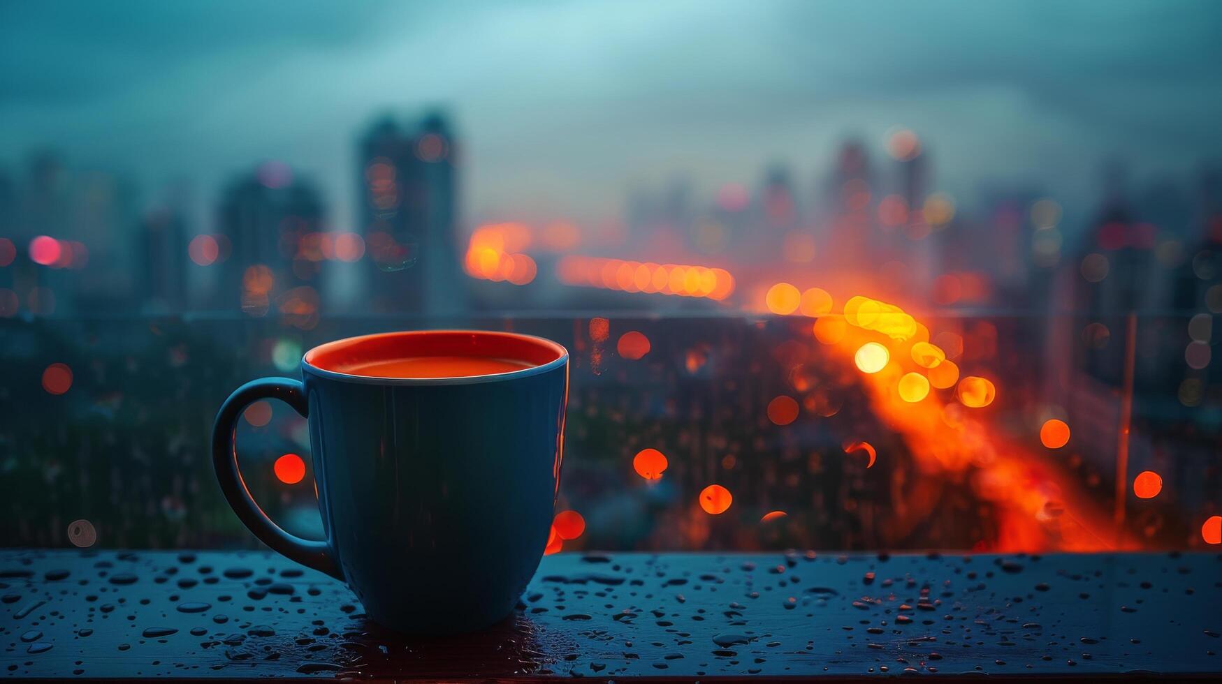AI generated A Cup of Coffee on Table photo
