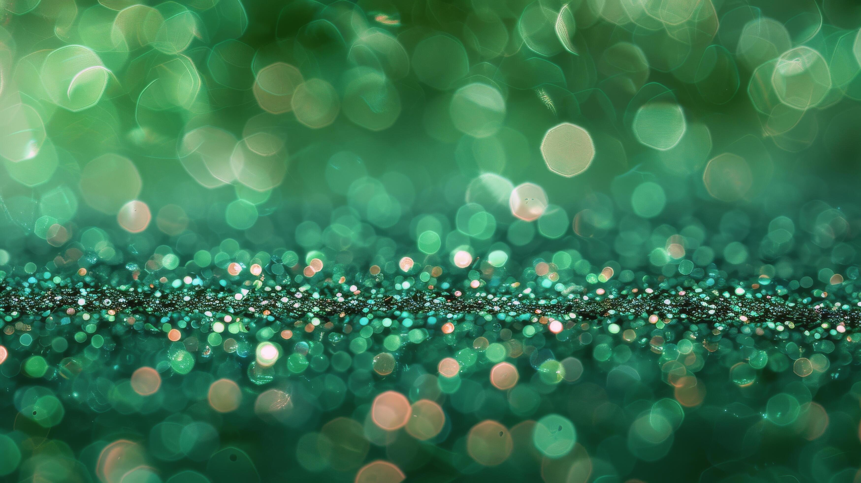 AI generated Close-Up of Green and Gold Glitter Background 43161701