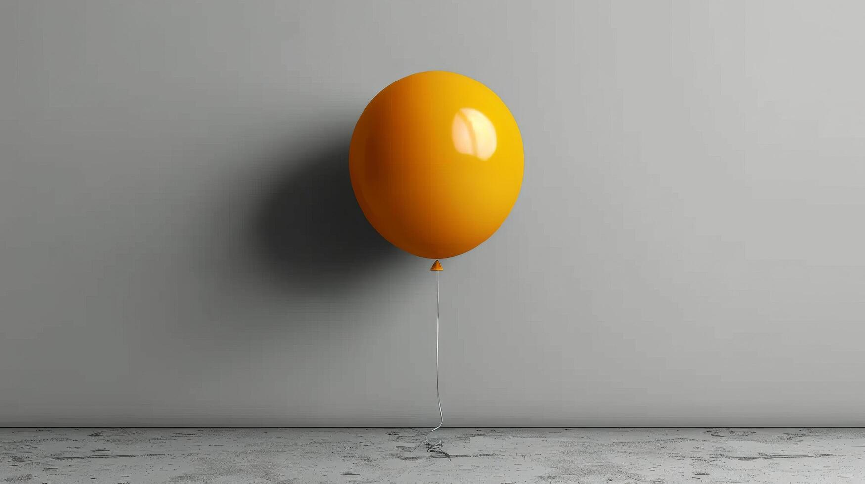 AI generated White Balloon Floating in Room With Red Wall photo