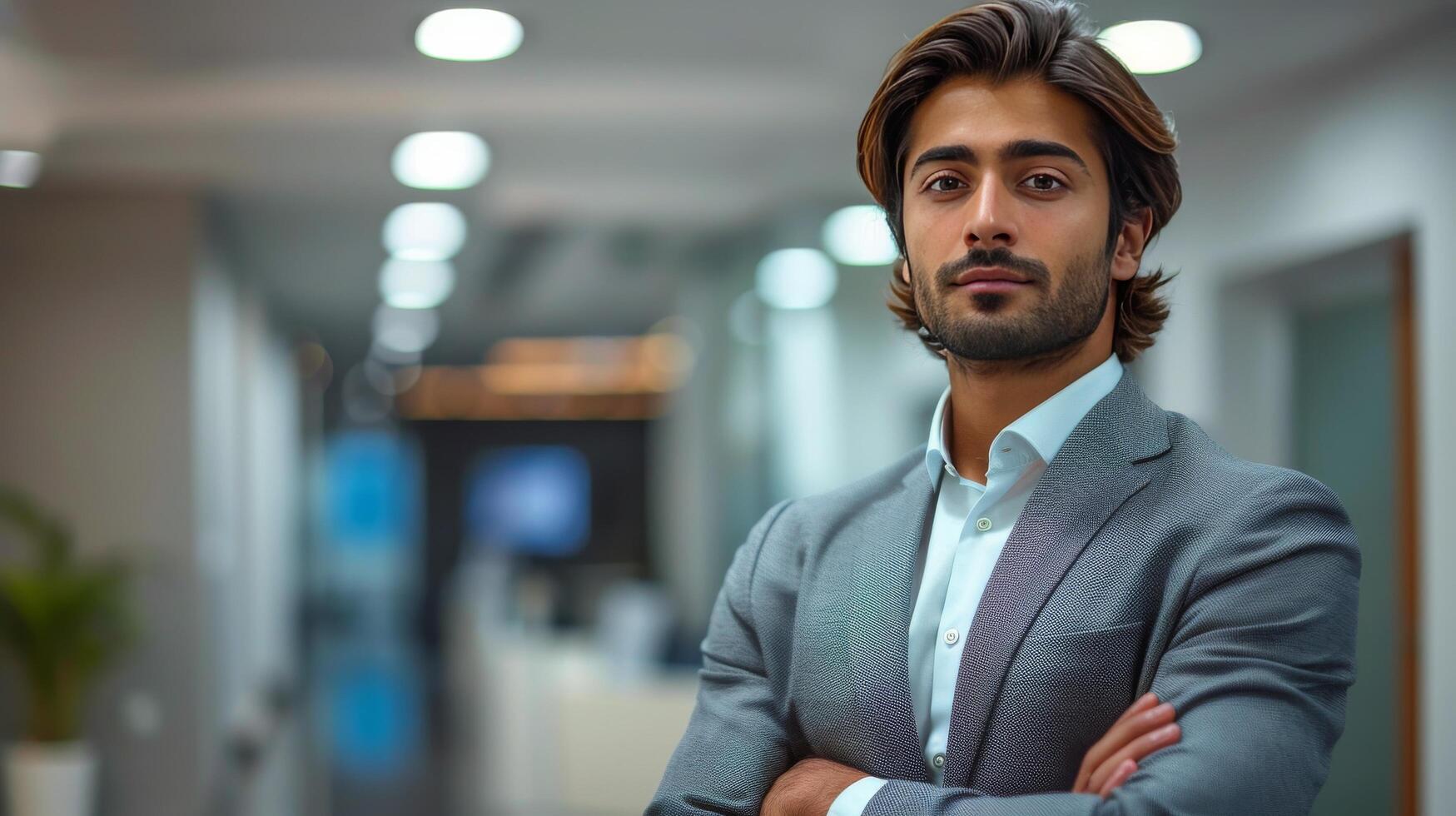 AI generated Confident Businessman With Arms Crossed photo