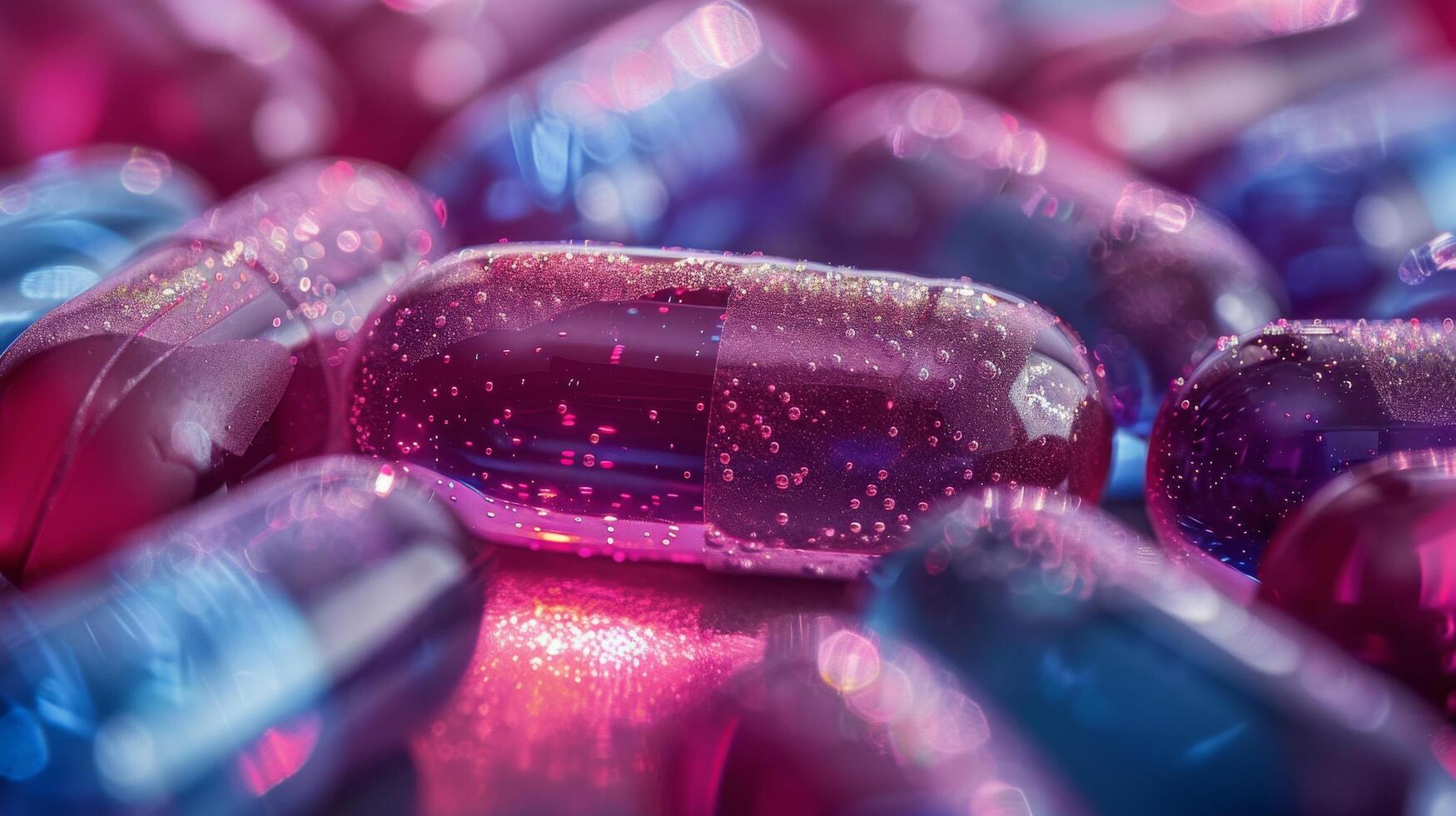 AI generated Array of Multicolored Pills Close Up photo