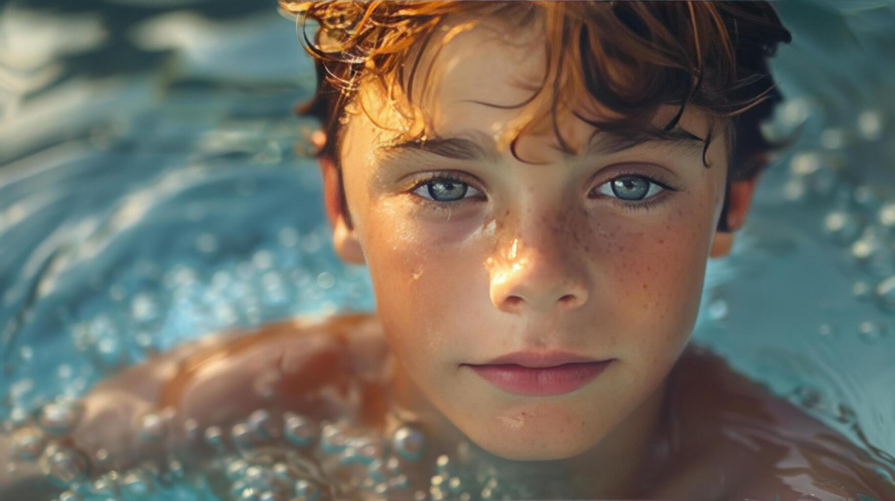 AI generated Woman Swimming With Goggles in Pool photo