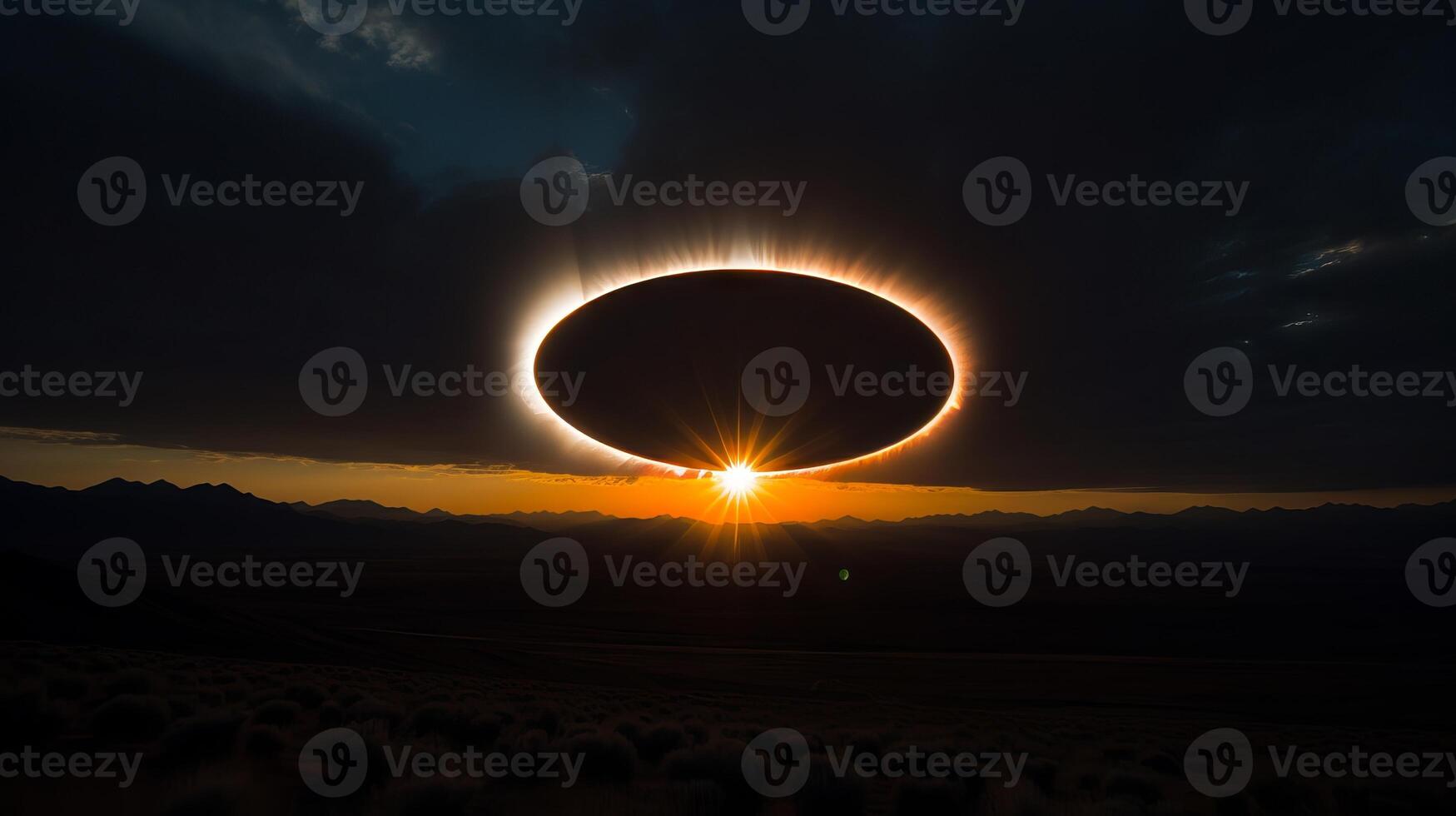 AI generated A uap illuminated by a solar eclipse. Generative AI photo