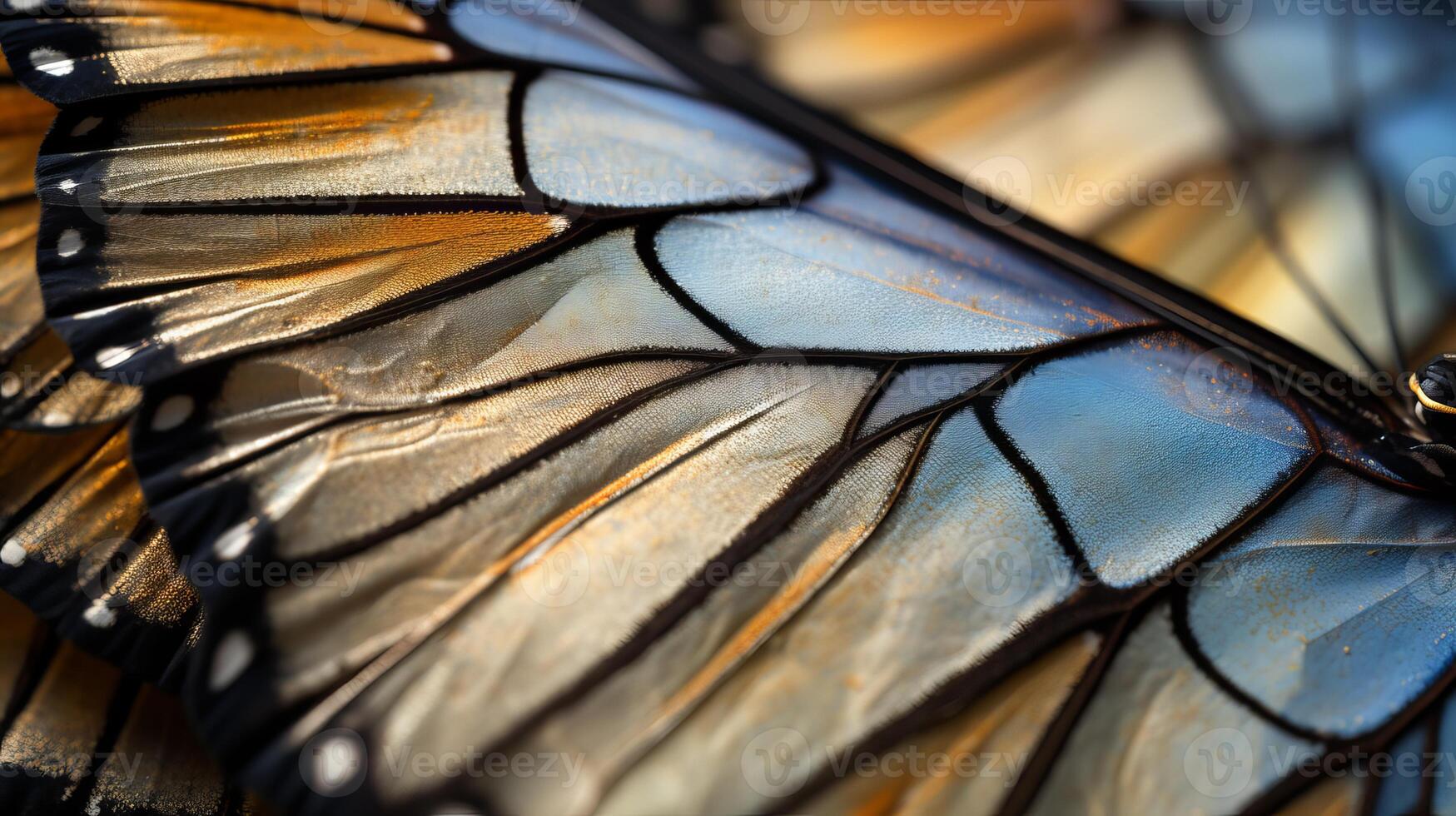 AI generated A closeup of textured butterfly wings. Generative AI photo