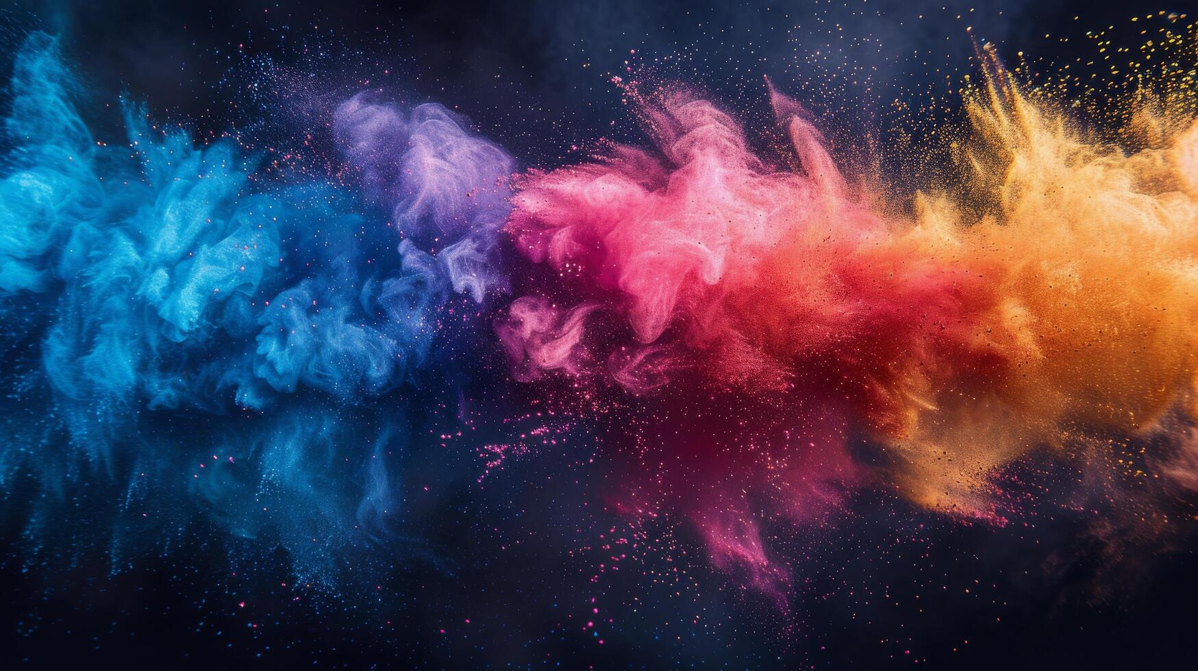AI generated Colorful Powders Floating in the Air photo