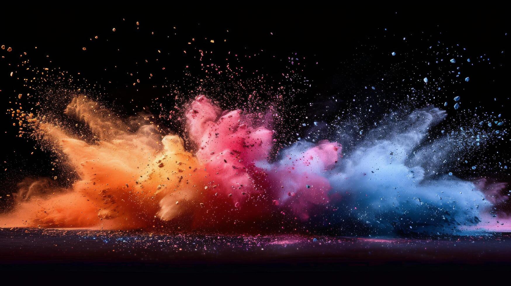 AI generated Colorful Powders Floating in the Air photo