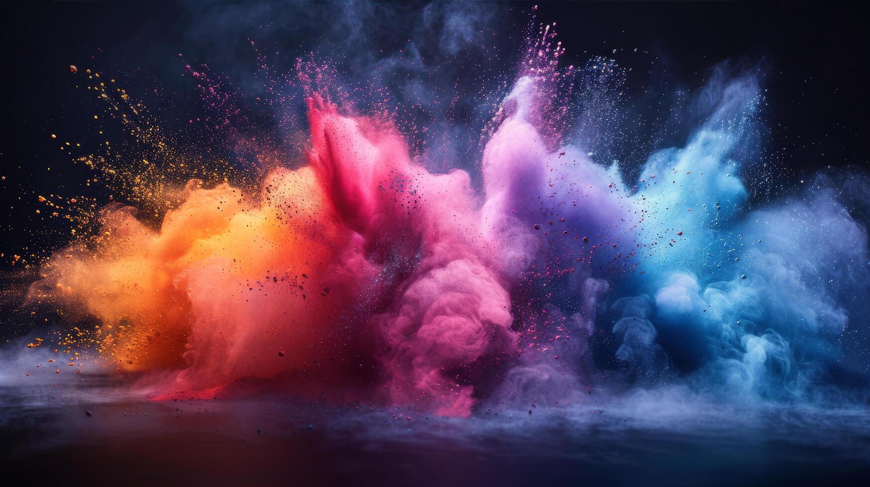 AI generated Colorful Powders Floating in the Air photo