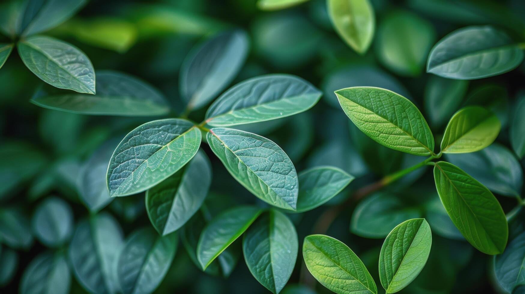 AI generated Close Up of a Green Leaf on a Tree photo