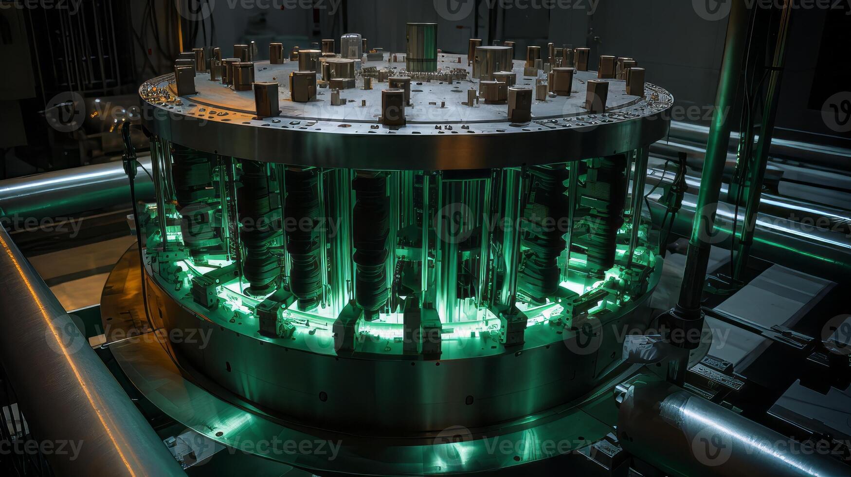 AI generated Nuclear reactor core without fuel rods. Generative AI photo