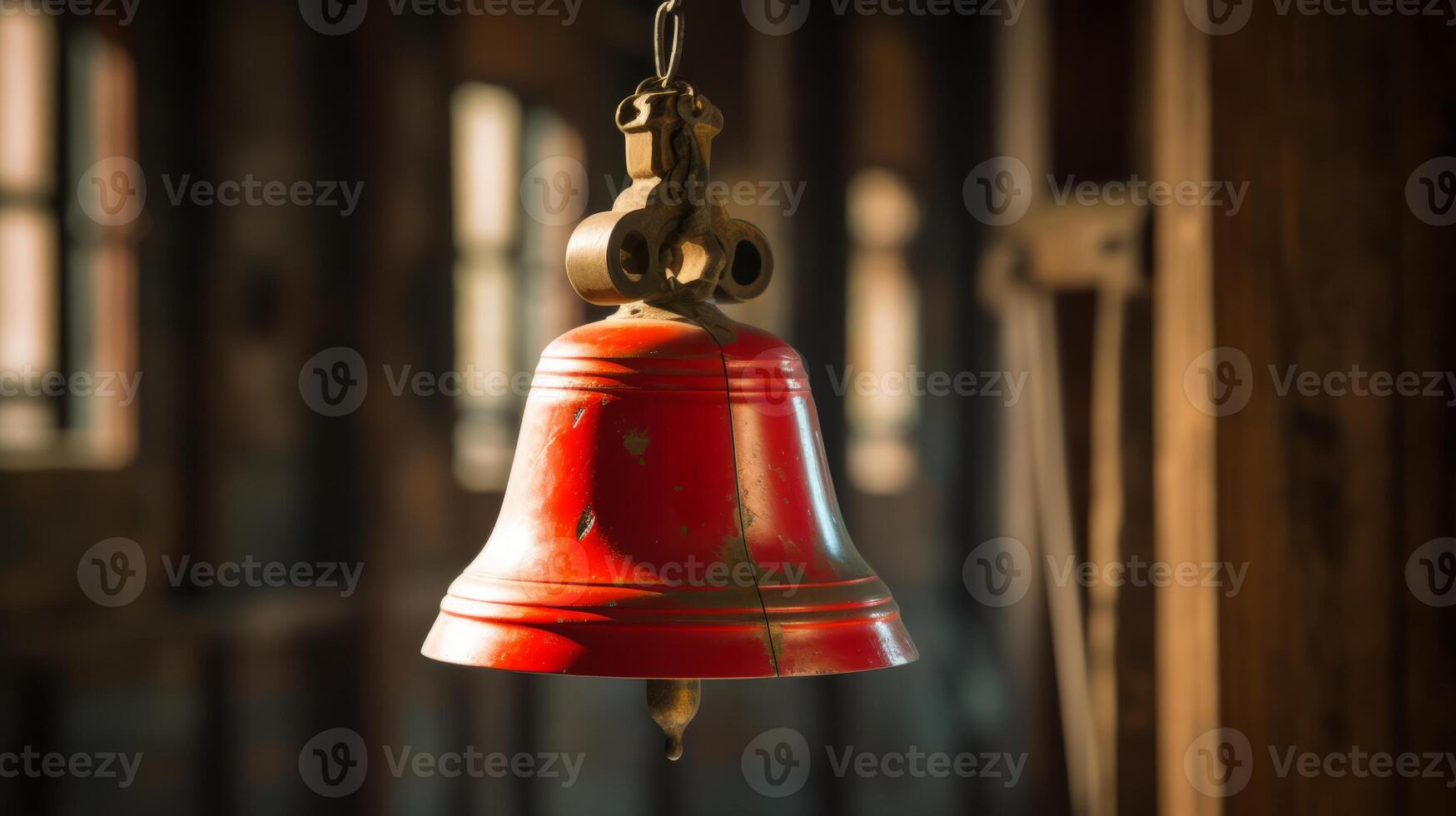 AI generated A school bell about to ring, signaling the start of knowledge day. Generative AI photo