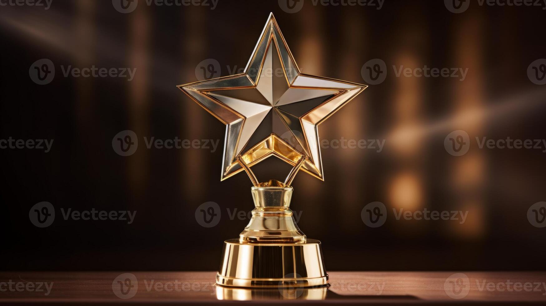 AI generated A trophy with a starshaped topper and prestige. Generative AI photo