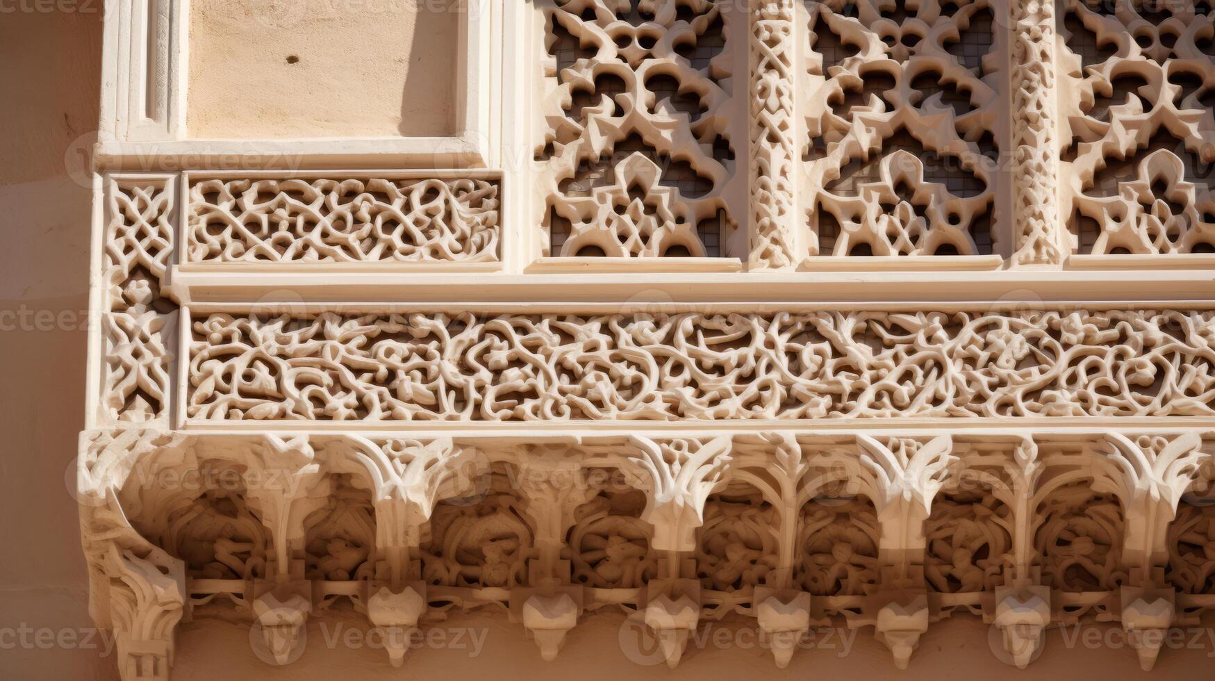 AI generated Architectural details with intricate patterns. Generative AI photo