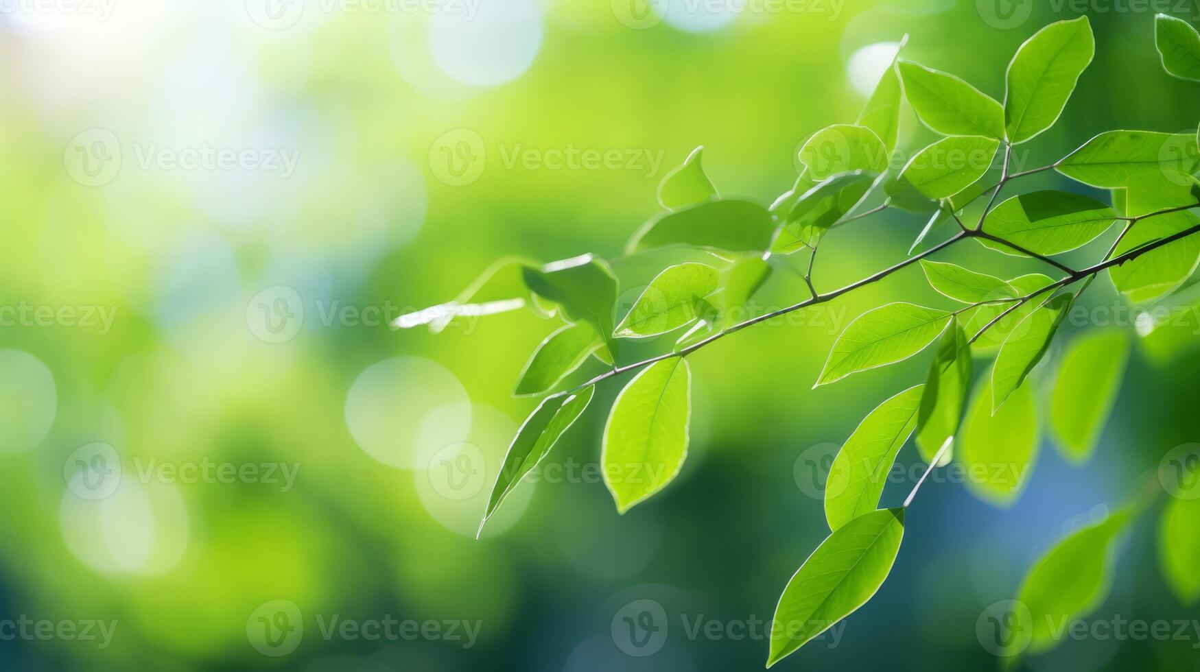 AI generated Closeup of leaves with a blurred bokeh. Generative AI photo