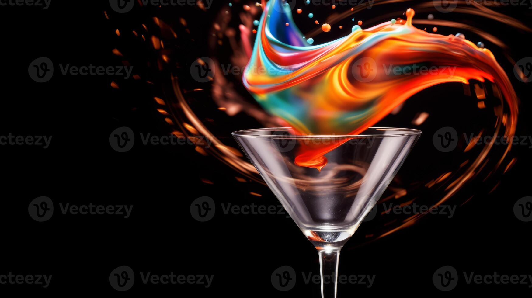 AI generated Cocktail shaker in a whirl of motion. Generative AI photo