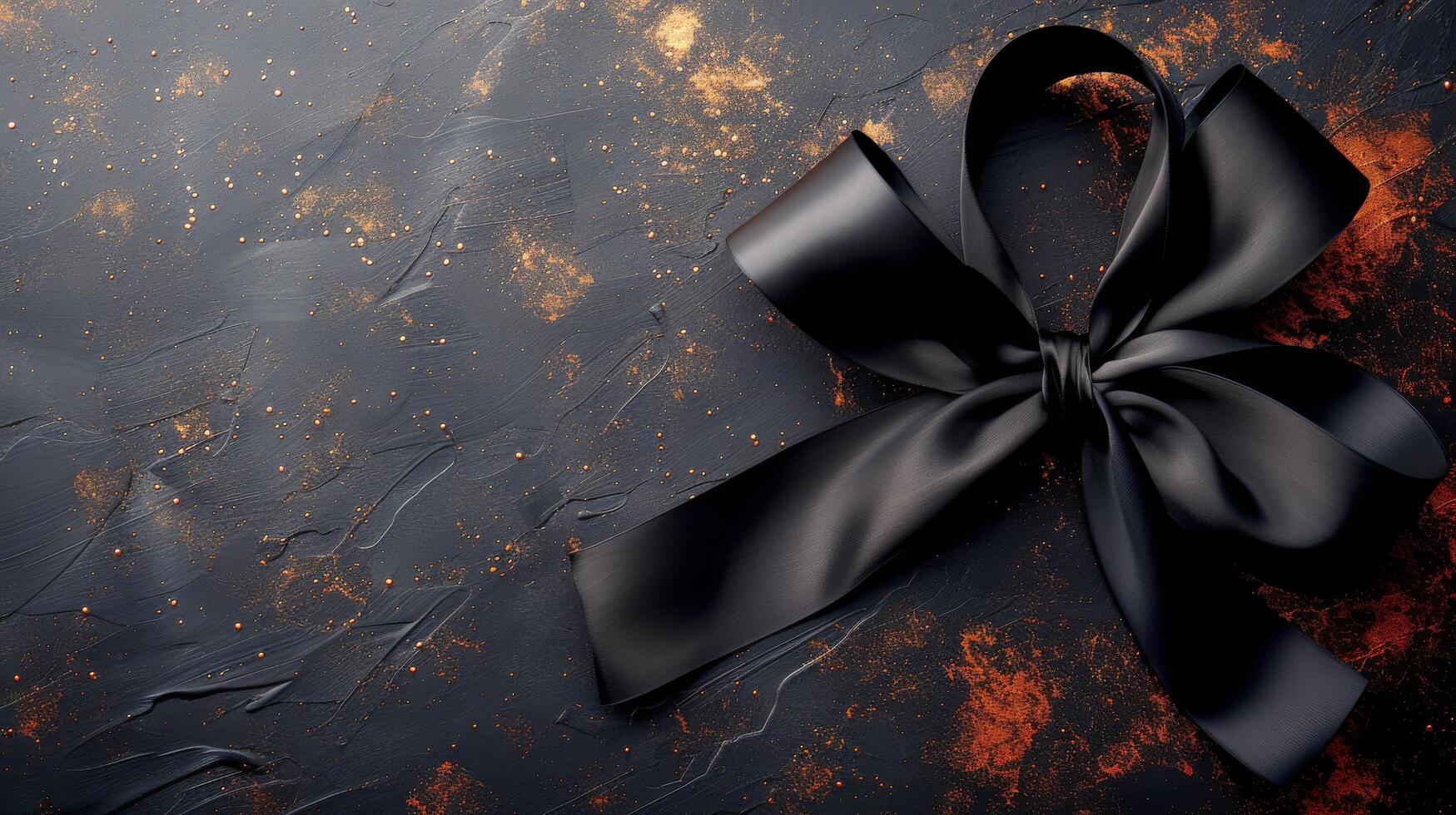 AI generated Black Bow on Dark Background photo