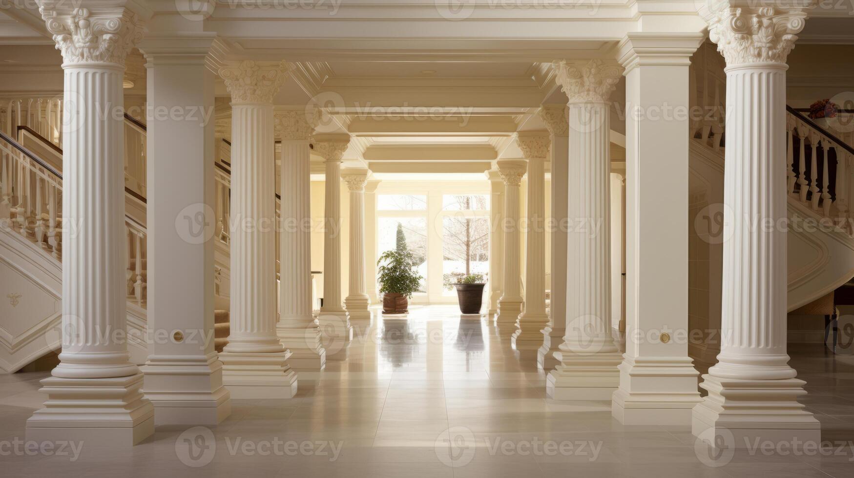 AI generated Decorative columns adding grandeur to a space. Generative AI photo