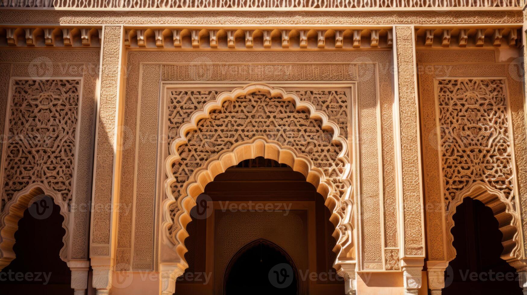 AI generated Decorative patterns on a grand entrance. Generative AI photo