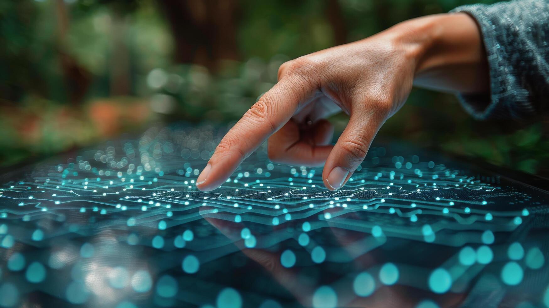 AI generated Hand Holding Glowing Object photo