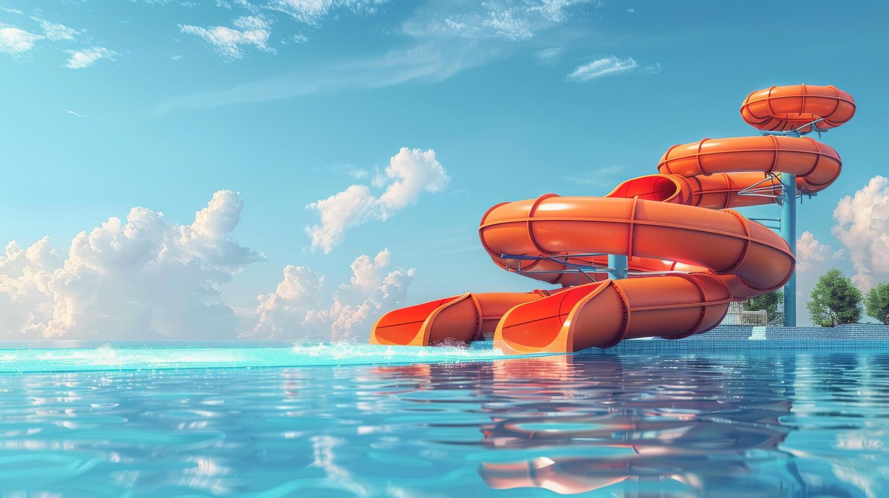 AI generated Water Slide in Body of Water photo