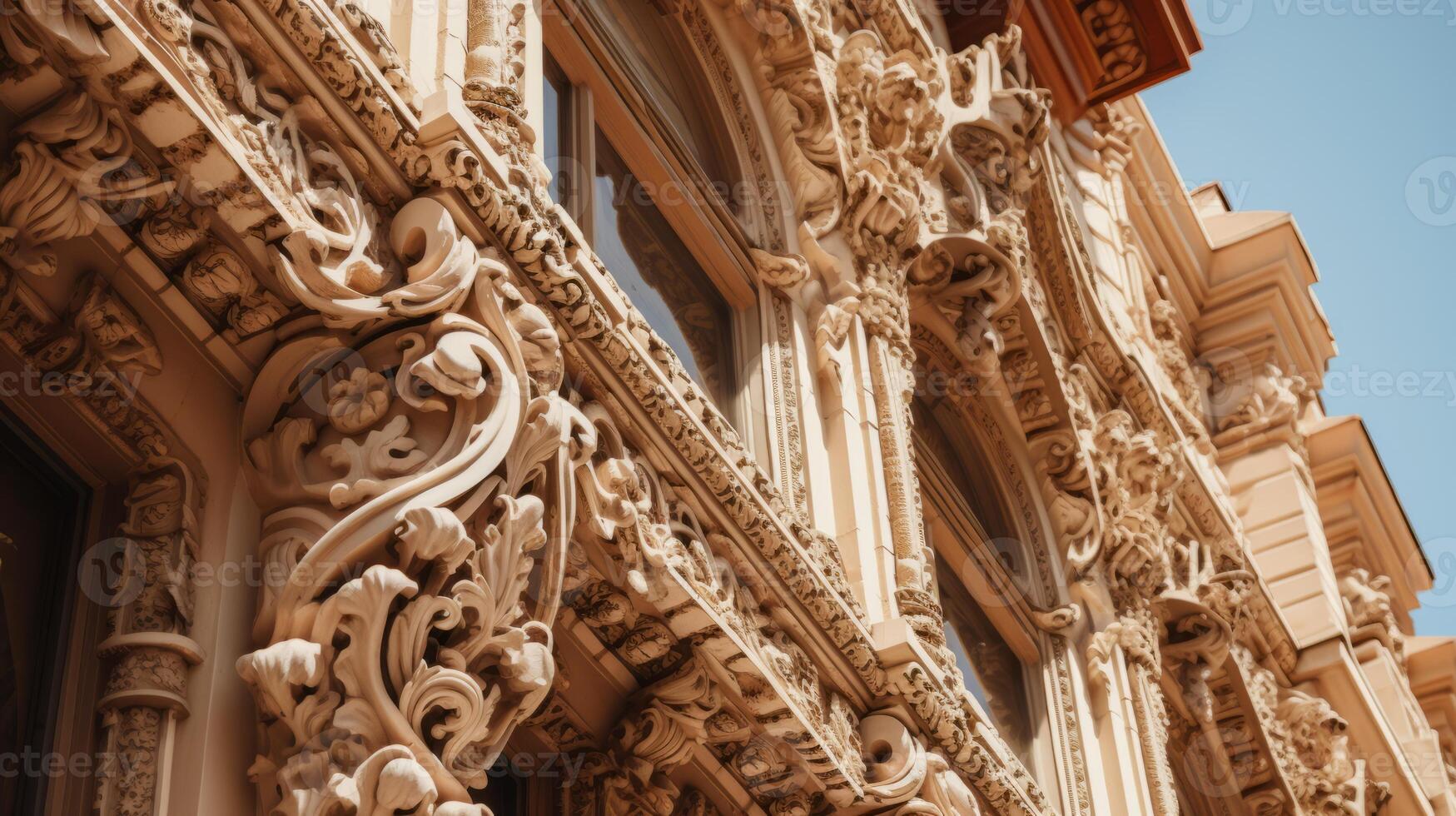 AI generated Intricate architectural details on a historic building. Generative AI photo