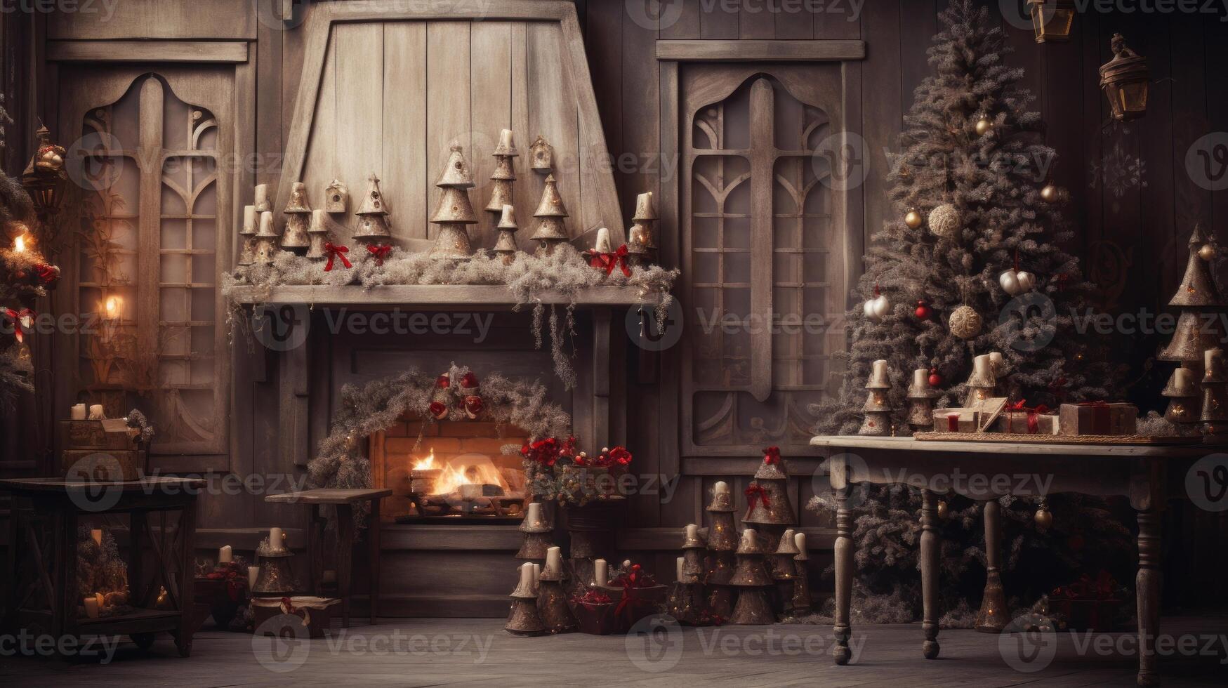 AI generated Joyful christmas backdrop, yuletide magic. Generative AI photo