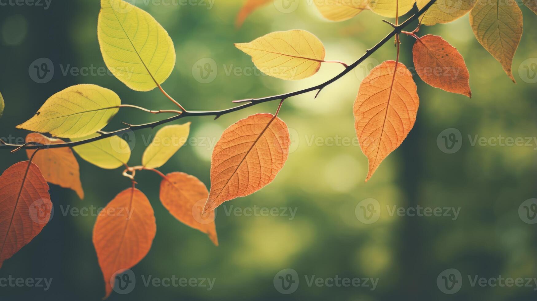 AI generated Leaves with a vintage filter effect. Generative AI photo