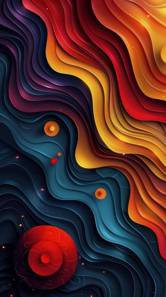 AI generated Abstract Background With Colorful Shapes and Bubbles photo