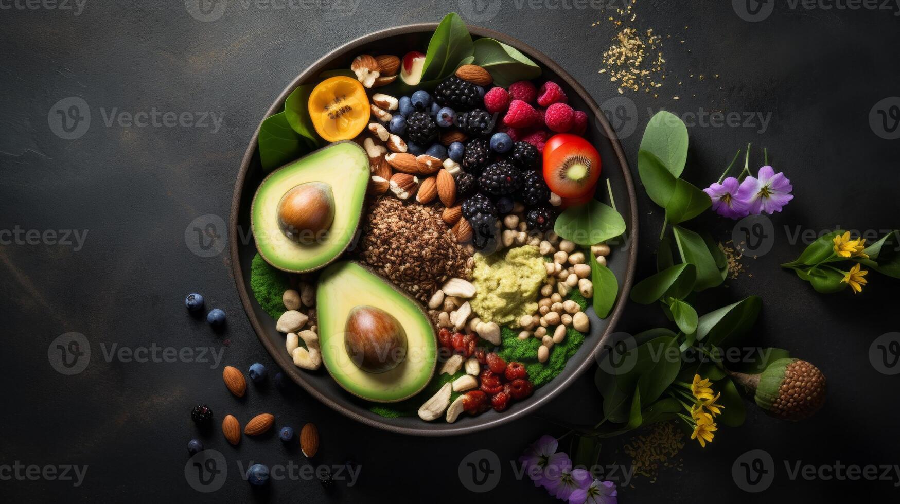 AI generated Mindful eating journey discovering inner wellbeing. Generative AI photo