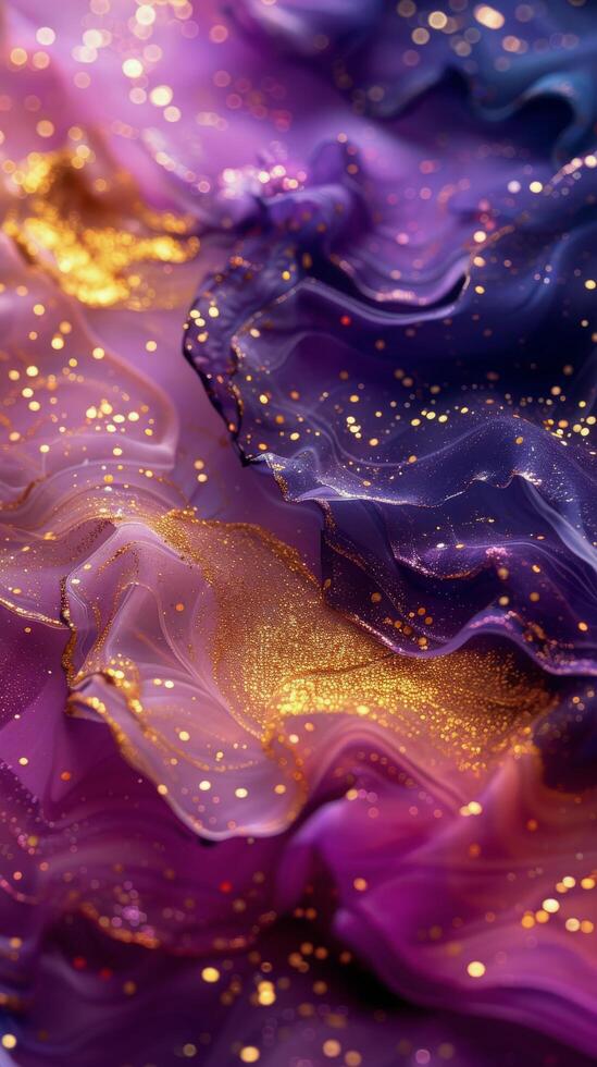AI generated Close Up of Purple and Gold Fabric photo
