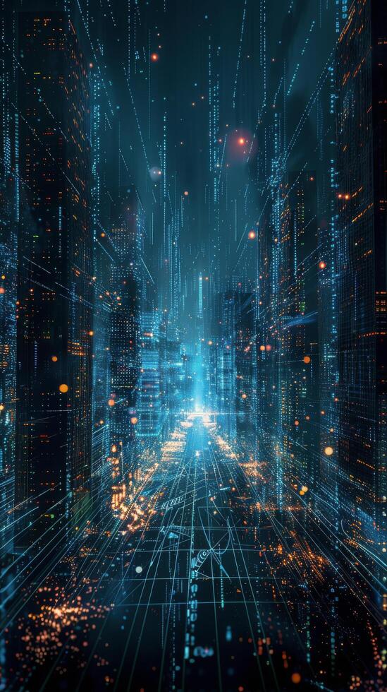 AI generated Blurry Colorful Lights on Dark Background photo