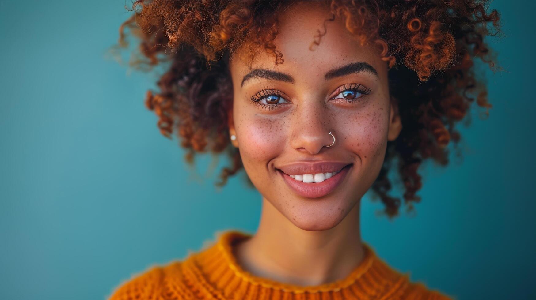 AI generated Close-up of Person With Curly Hair photo