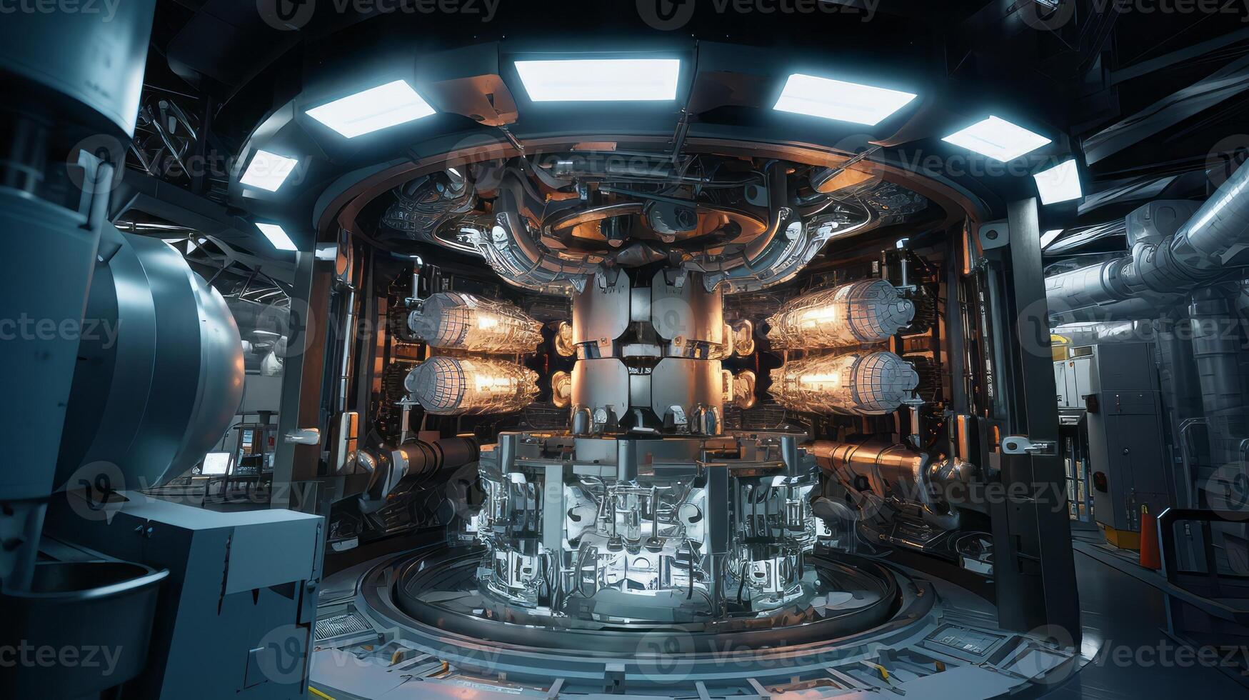 AI generated The inner workings of a nuclear reactor. Generative AI photo