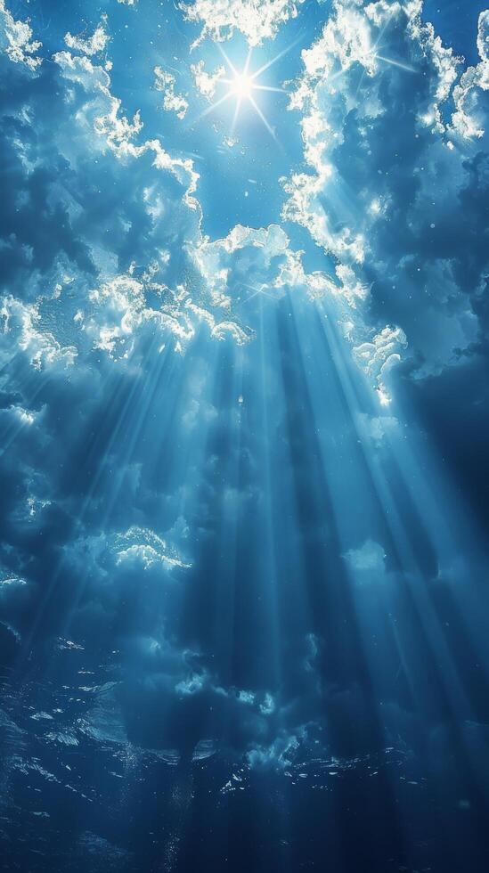 AI generated Sun Shining Through Clouds photo