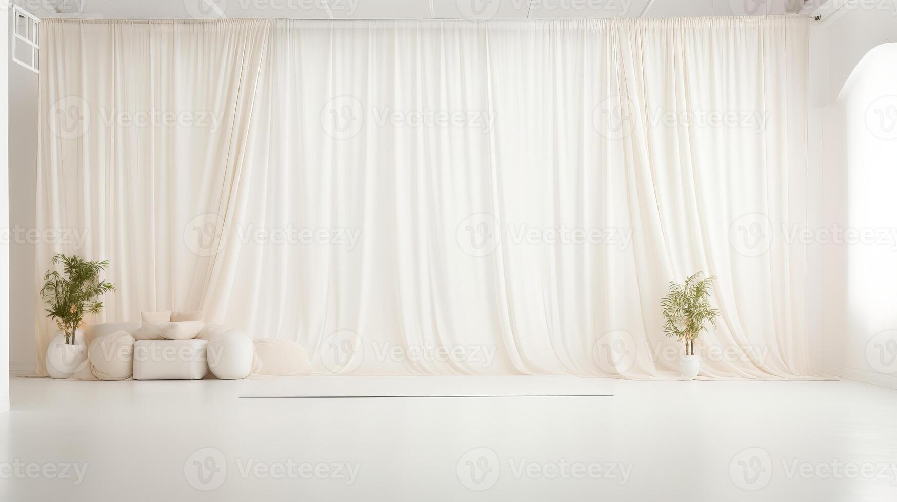 AI generated White backdrop with soft and inviting lighting. Generative AI photo