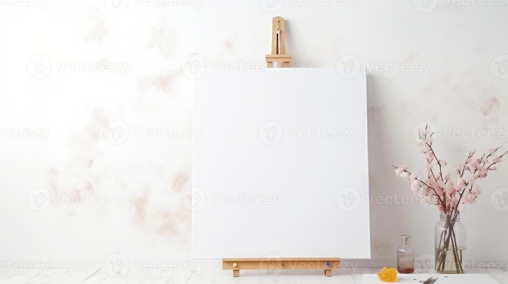 AI generated White canvas for artistic expression. Generative AI photo