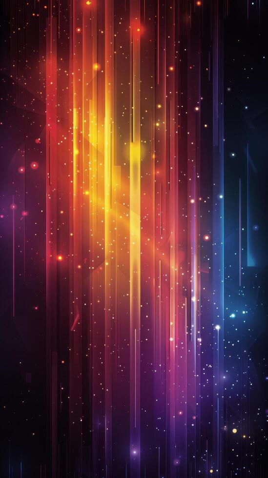 AI generated Colorful Abstract Background With Lights and Stars photo