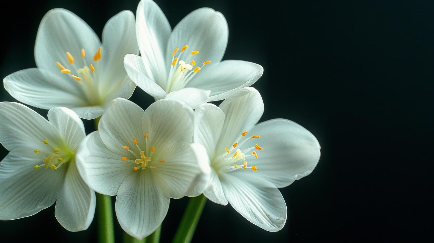 AI generated Group of White Flowers on Table photo