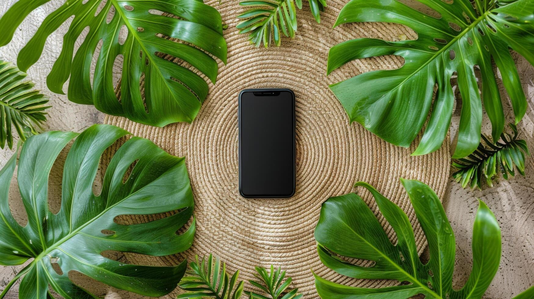 AI generated Cell Phone on Round Rug photo